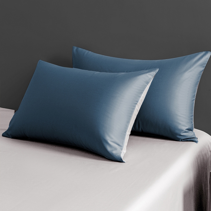 91家纺网 家纺一手货源 找家纺 栩裕纺织 2025新款长绒棉经典双拼四件套-孚星 孚星-雾霾蓝