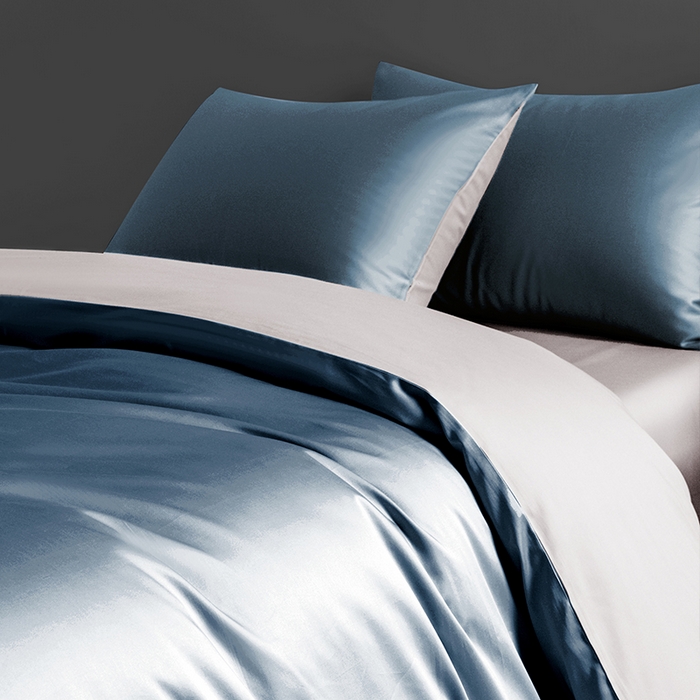 91家纺网 家纺一手货源 找家纺 栩裕纺织 2025新款长绒棉经典双拼四件套-孚星 孚星-雾霾蓝