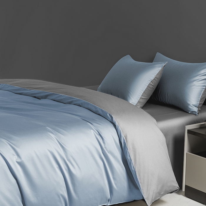 91家纺网 家纺一手货源 找家纺 栩裕纺织 2025新款长绒棉经典双拼四件套-孚星 孚星-月光蓝