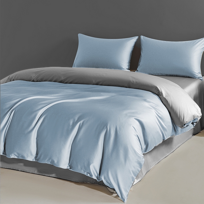 91家纺网 家纺一手货源 找家纺 栩裕纺织 2025新款长绒棉经典双拼四件套-孚星 孚星-月光蓝