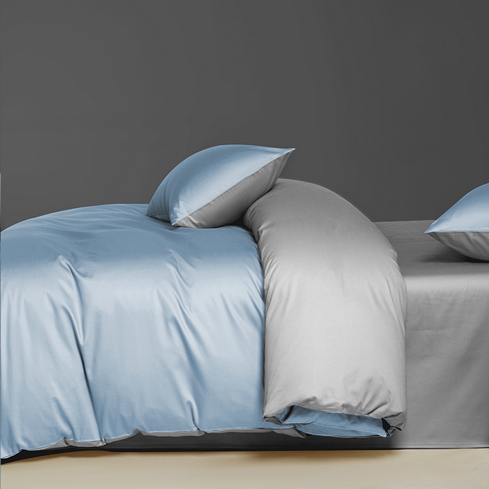 91家纺网 家纺一手货源 找家纺 栩裕纺织 2025新款长绒棉经典双拼四件套-孚星 孚星-月光蓝