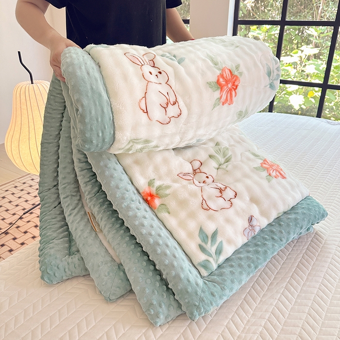 91家纺网 家纺一手货源 找家纺 （总）优迈 2024新款兔兔绒豆豆被冬被子被芯