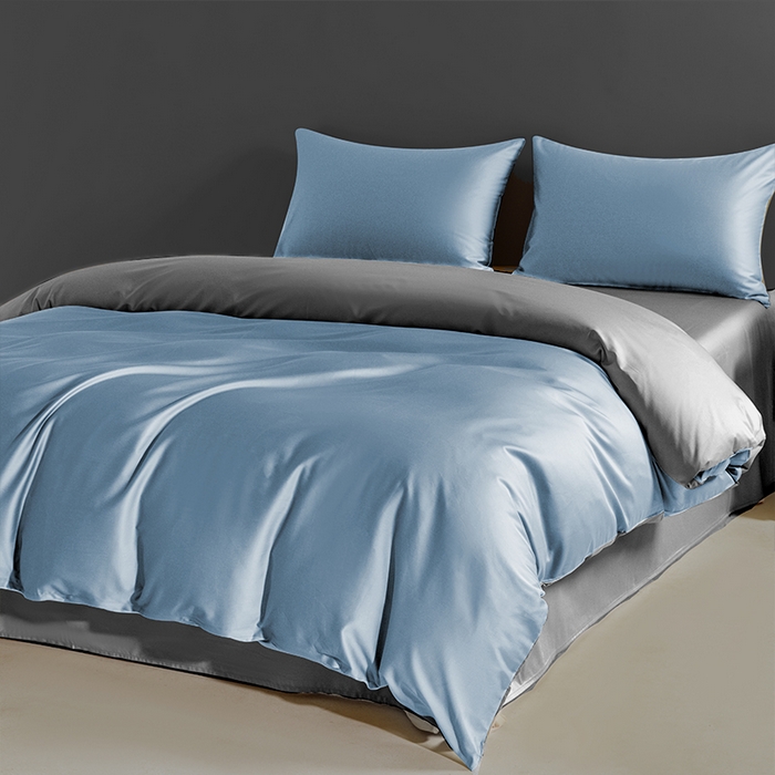 91家纺网 家纺一手货源 找家纺 栩裕纺织 2025新款长绒棉经典双拼四件套-孚星 孚星-月光蓝