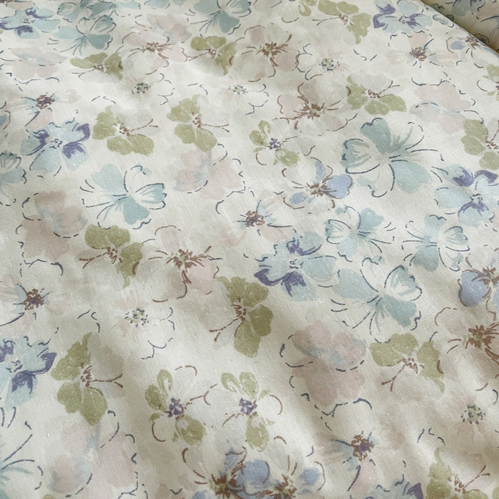 91家纺网 家纺一手货源 找家纺 典曼家纺 2025新款A类母婴级抗菌有氧双层纱亲肤小清新印花三件套四件套 沁香