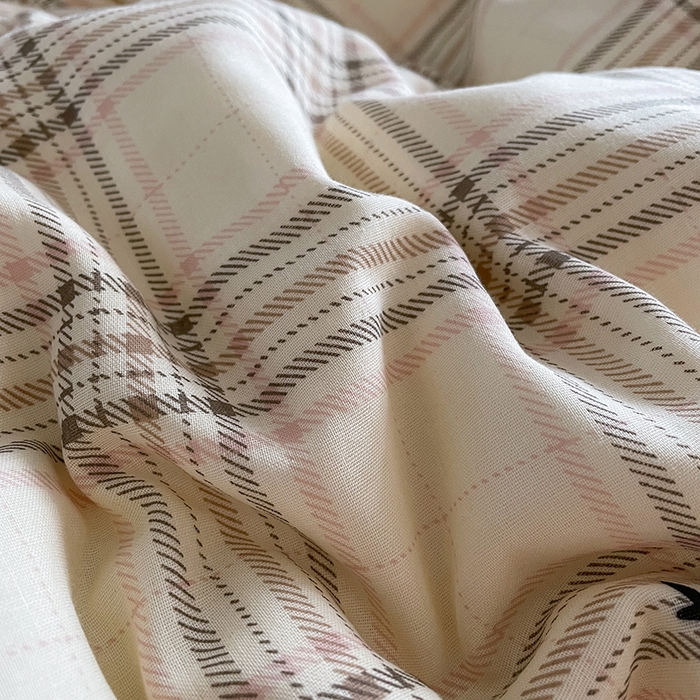 91家纺网 家纺一手货源 找家纺 典曼家纺 2025新款A类母婴级抗菌有氧双层纱亲肤小清新印花三件套四件套 可可樱桃