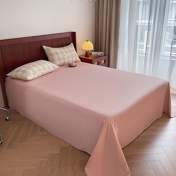 91家纺网 家纺一手货源 找家纺 典曼家纺 2025新款A类母婴级抗菌有氧双层纱亲肤小清新印花三件套四件套 可可樱桃