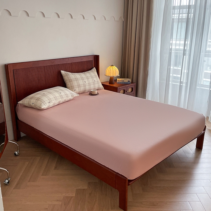 91家纺网 家纺一手货源 找家纺 典曼家纺 2025新款A类母婴级抗菌有氧双层纱亲肤小清新印花三件套四件套 可可樱桃