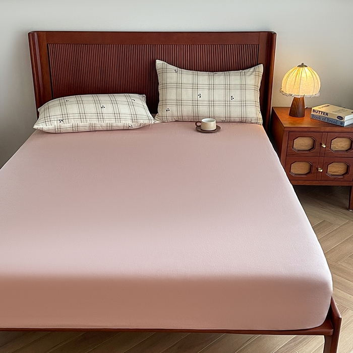 91家纺网 家纺一手货源 找家纺 典曼家纺 2025新款A类母婴级抗菌有氧双层纱亲肤小清新印花三件套四件套 可可樱桃