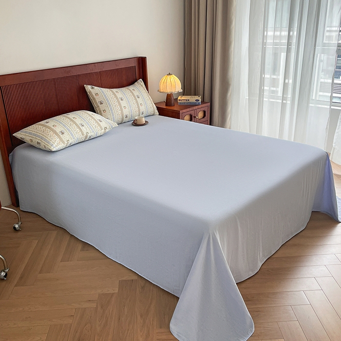 91家纺网 家纺一手货源 找家纺 典曼家纺 2025新款A类母婴级抗菌有氧双层纱亲肤小清新印花三件套四件套 三宅一熊