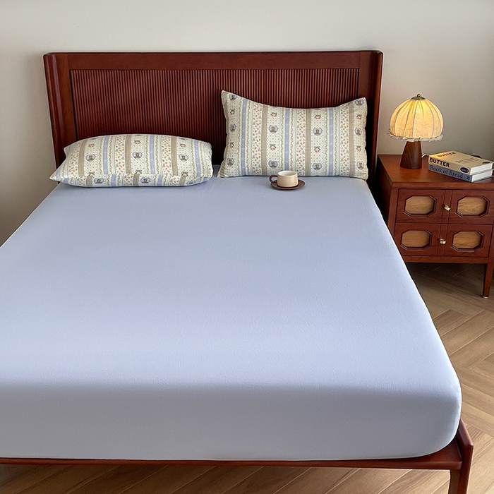 91家纺网 家纺一手货源 找家纺 典曼家纺 2025新款A类母婴级抗菌有氧双层纱亲肤小清新印花三件套四件套 三宅一熊