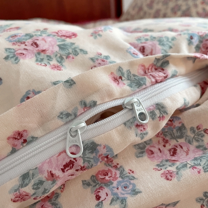 91家纺网 家纺一手货源 找家纺 典曼家纺 2025新款A类母婴级抗菌有氧双层纱亲肤小清新印花三件套四件套 美娜