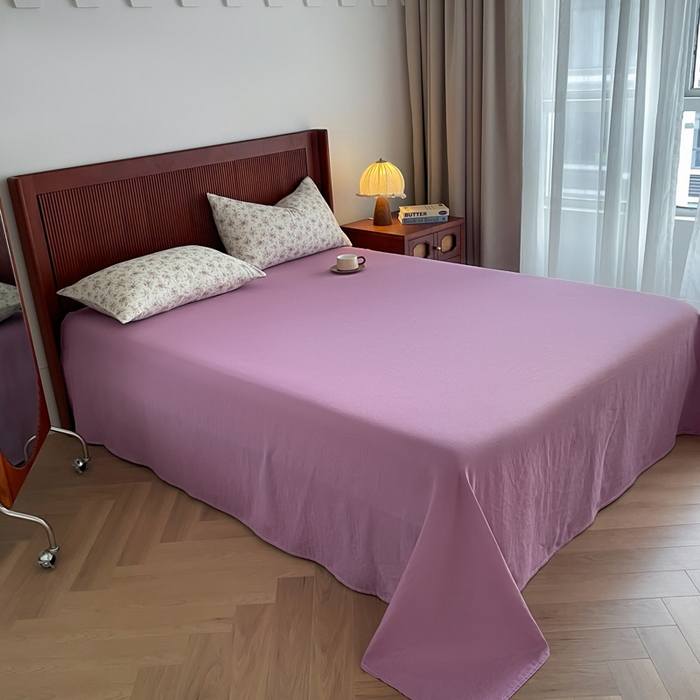 91家纺网 家纺一手货源 找家纺 典曼家纺 2025新款A类母婴级抗菌有氧双层纱亲肤小清新印花三件套四件套 奥黛丽