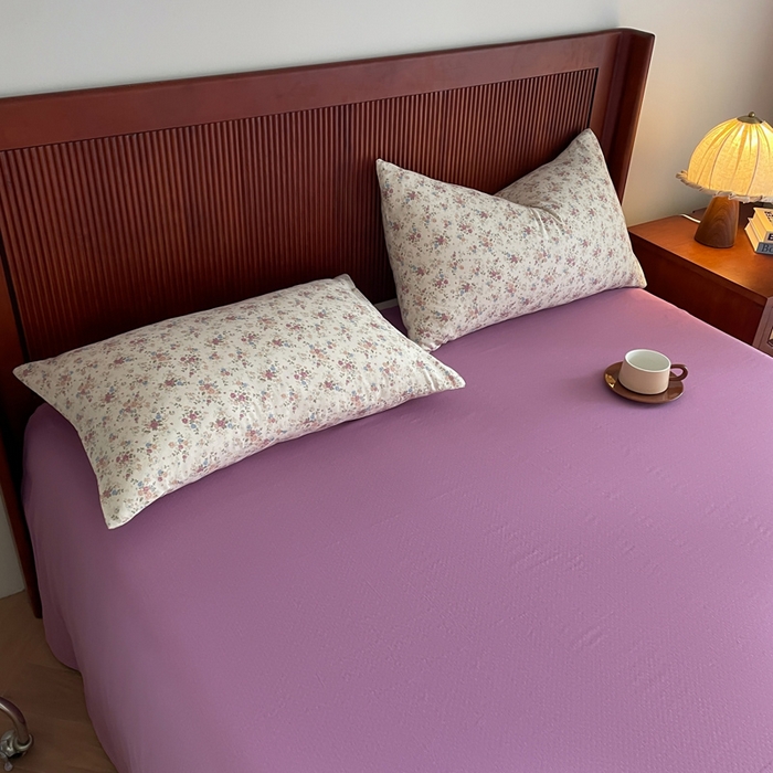 91家纺网 家纺一手货源 找家纺 典曼家纺 2025新款A类母婴级抗菌有氧双层纱亲肤小清新印花三件套四件套 奥黛丽