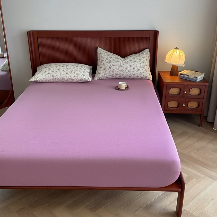 91家纺网 家纺一手货源 找家纺 典曼家纺 2025新款A类母婴级抗菌有氧双层纱亲肤小清新印花三件套四件套 奥黛丽