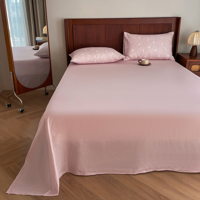 91家纺网 家纺一手货源 找家纺 典曼家纺 2025新款A类母婴级抗菌有氧双层纱亲肤小清新印花三件套四件套 凯蒂猫