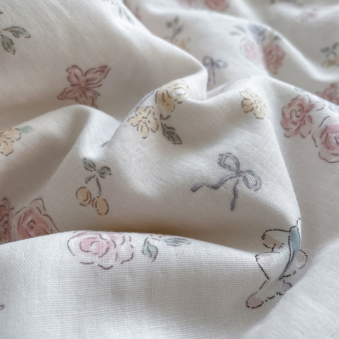 91家纺网 家纺一手货源 找家纺 典曼家纺 2025新款A类母婴级抗菌有氧双层纱亲肤小清新印花三件套四件套 萌宠乐园