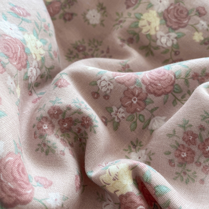 91家纺网 家纺一手货源 找家纺 典曼家纺 2025新款A类母婴级抗菌有氧双层纱亲肤小清新印花三件套四件套 蔷薇花园