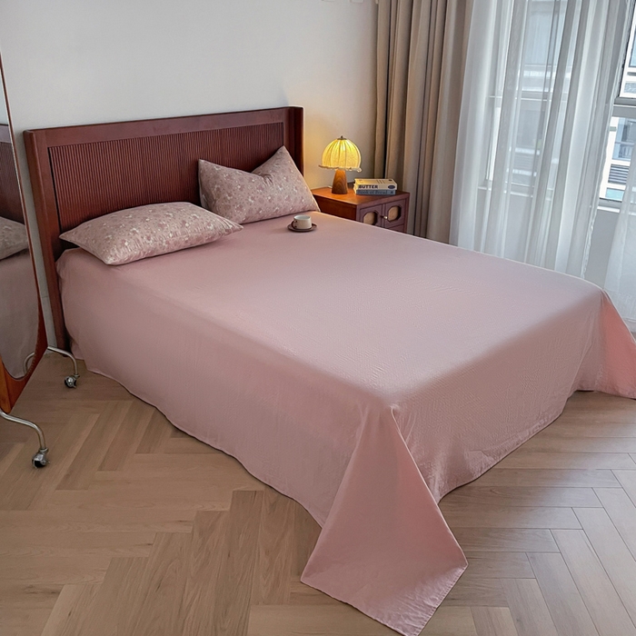 91家纺网 家纺一手货源 找家纺 典曼家纺 2025新款A类母婴级抗菌有氧双层纱亲肤小清新印花三件套四件套 蔷薇花园