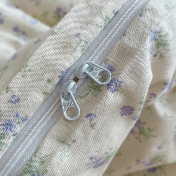 91家纺网 家纺一手货源 找家纺 典曼家纺 2025新款A类母婴级抗菌有氧双层纱亲肤小清新印花三件套四件套 寻意花海