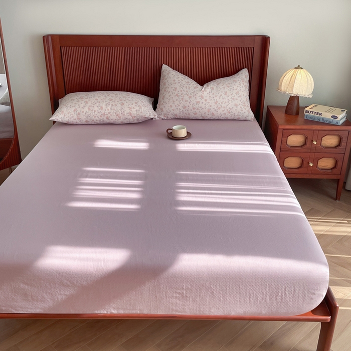 91家纺网 家纺一手货源 找家纺 典曼家纺 2025新款A类母婴级抗菌有氧双层纱亲肤小清新印花三件套四件套 阳春三月