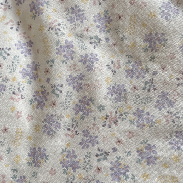 91家纺网 家纺一手货源 找家纺 典曼家纺 2025新款A类母婴级抗菌有氧双层纱亲肤小清新印花三件套四件套 紫藤