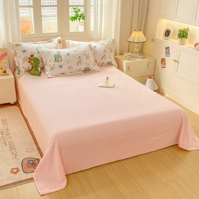 91家纺网 家纺一手货源 找家纺 红日子纺织品 2025新款高克重牛奶绒印花四件套 花儿与龙