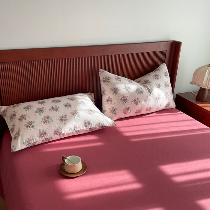 91家纺网 家纺一手货源 找家纺 典曼家纺 2025新款A类母婴级抗菌有氧双层纱亲肤小清新印花三件套四件套 花样年华