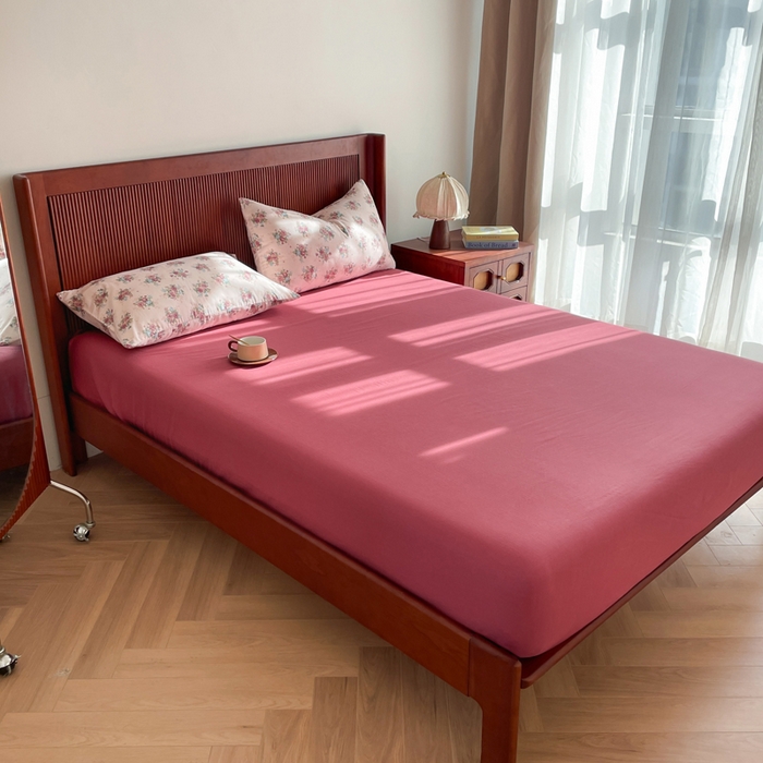 91家纺网 家纺一手货源 找家纺 典曼家纺 2025新款A类母婴级抗菌有氧双层纱亲肤小清新印花三件套四件套 花样年华