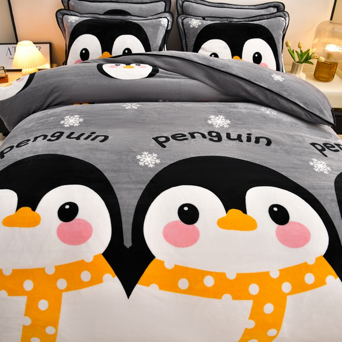 91家纺网 家纺一手货源 找家纺 新8.5-9.5斤法莱绒四件套珊瑚牛奶金貂绒四件套床裙