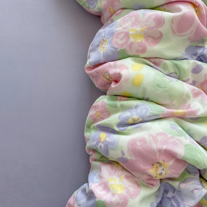 典曼家纺 2025新款A类母婴级抗菌有氧双层纱亲肤小清新印花三件套四件套 春天里