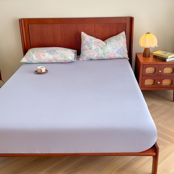 91家纺网 家纺一手货源 找家纺 典曼家纺 2025新款A类母婴级抗菌有氧双层纱亲肤小清新印花三件套四件套 春天里