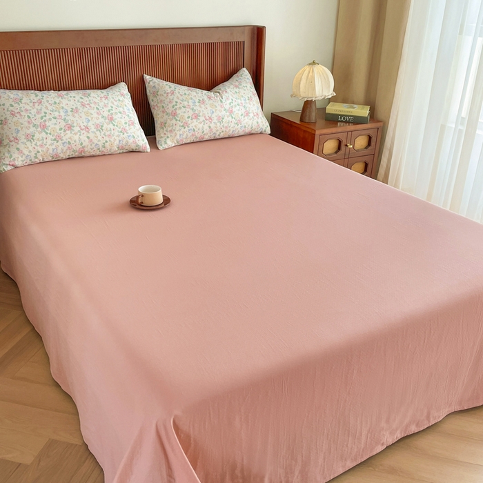 91家纺网 家纺一手货源 找家纺 典曼家纺 2025新款A类母婴级抗菌有氧双层纱亲肤小清新印花三件套四件套 惠仁