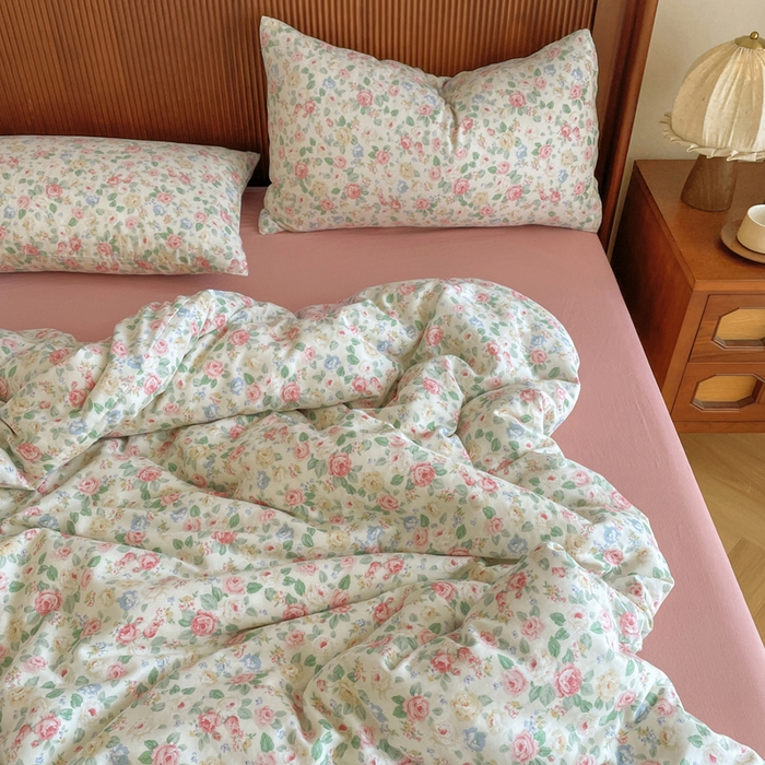 91家纺网 家纺一手货源 找家纺 典曼家纺 2025新款A类母婴级抗菌有氧双层纱亲肤小清新印花三件套四件套 惠仁