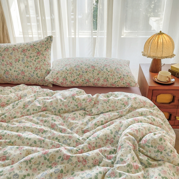 91家纺网 家纺一手货源 找家纺 典曼家纺 2025新款A类母婴级抗菌有氧双层纱亲肤小清新印花三件套四件套 惠仁