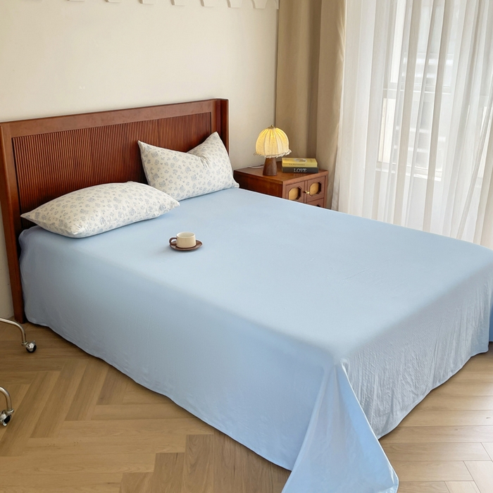 91家纺网 家纺一手货源 找家纺 典曼家纺 2025新款A类母婴级抗菌有氧双层纱亲肤小清新印花三件套四件套 米娅