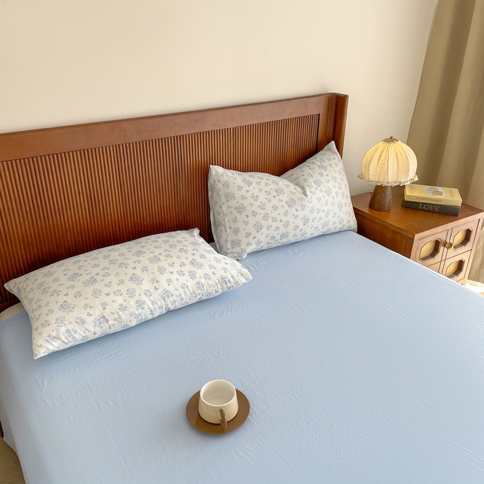 91家纺网 家纺一手货源 找家纺 典曼家纺 2025新款A类母婴级抗菌有氧双层纱亲肤小清新印花三件套四件套 米娅