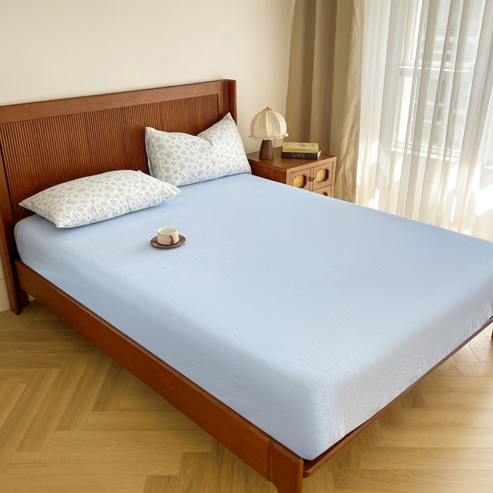 91家纺网 家纺一手货源 找家纺 典曼家纺 2025新款A类母婴级抗菌有氧双层纱亲肤小清新印花三件套四件套 米娅