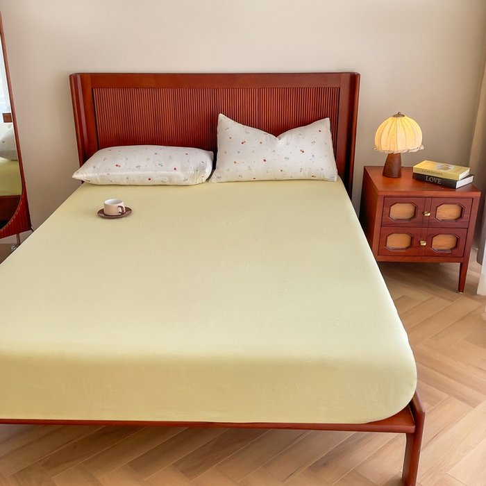 91家纺网 家纺一手货源 找家纺 典曼家纺 2025新款A类母婴级抗菌有氧双层纱亲肤小清新印花三件套四件套 七彩樱桃