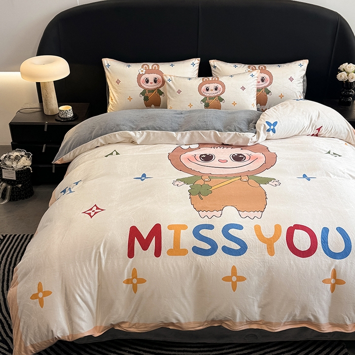 91家纺网 家纺一手货源 找家纺 （总）色鬼布艺高端家居主号 2025秋冬新款宝宝绒牛奶绒四件套提供买家秀