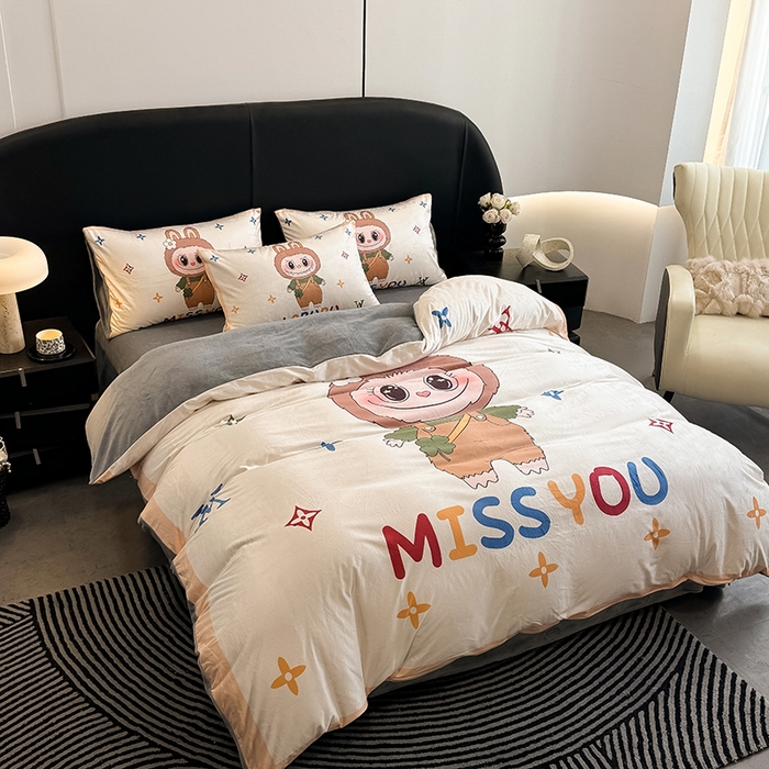 91家纺网 家纺一手货源 找家纺 （总）色鬼布艺高端家居主号 2025秋冬新款宝宝绒牛奶绒四件套提供买家秀