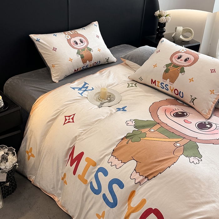 91家纺网 家纺一手货源 找家纺 （总）色鬼布艺高端家居主号 2025秋冬新款宝宝绒牛奶绒四件套提供买家秀