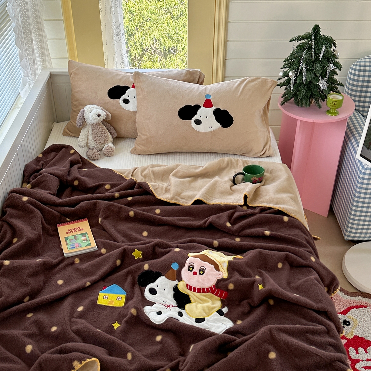 91家纺网 家纺一手货源 找家纺 （总）柚子YOUTH 2025新款牛奶绒羊绒多功能毯毯子