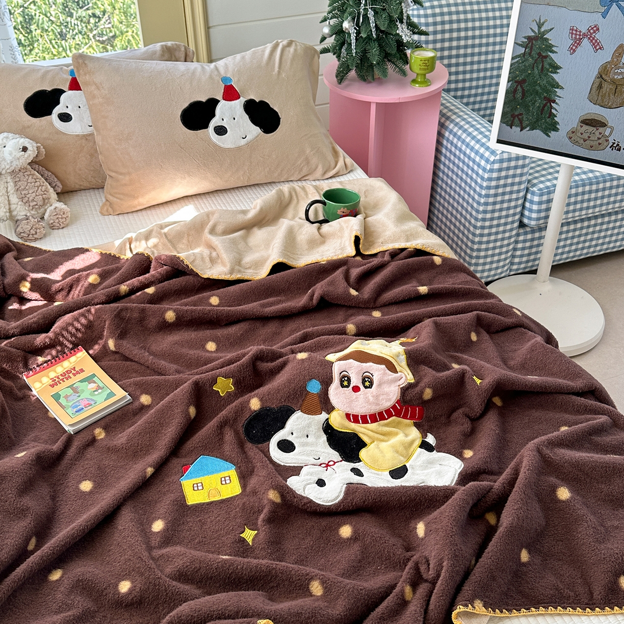 91家纺网 家纺一手货源 找家纺 （总）柚子YOUTH 2025新款牛奶绒羊绒多功能毯毯子