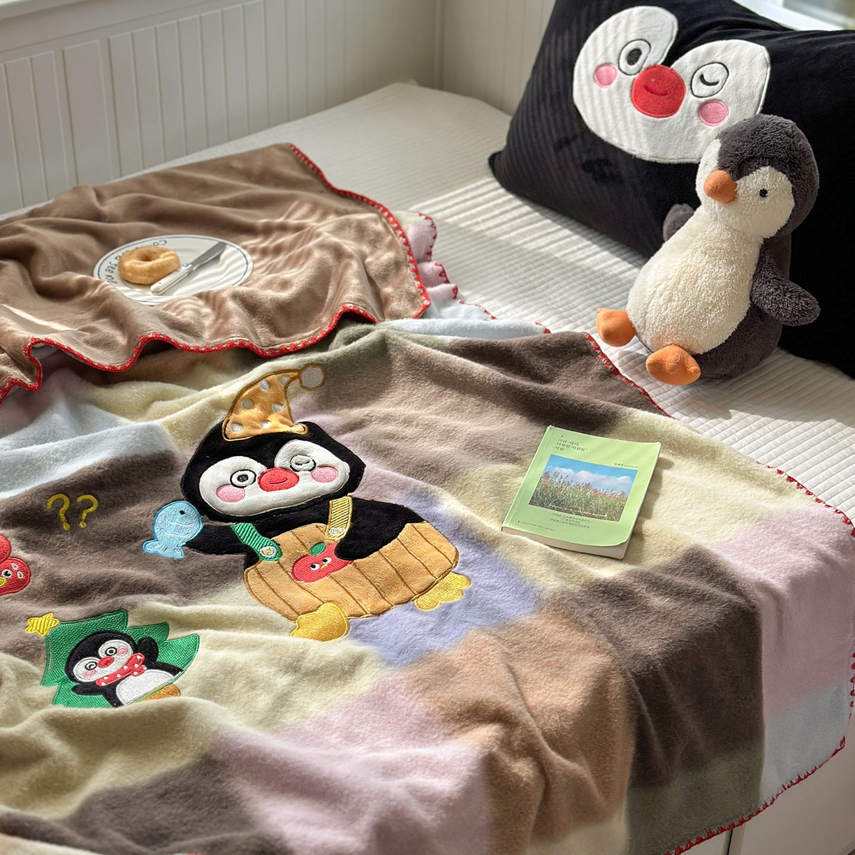 91家纺网 家纺一手货源 找家纺 柚子YOUTH 2025新款牛奶绒羊绒多功能毯毯子 糖心企鹅