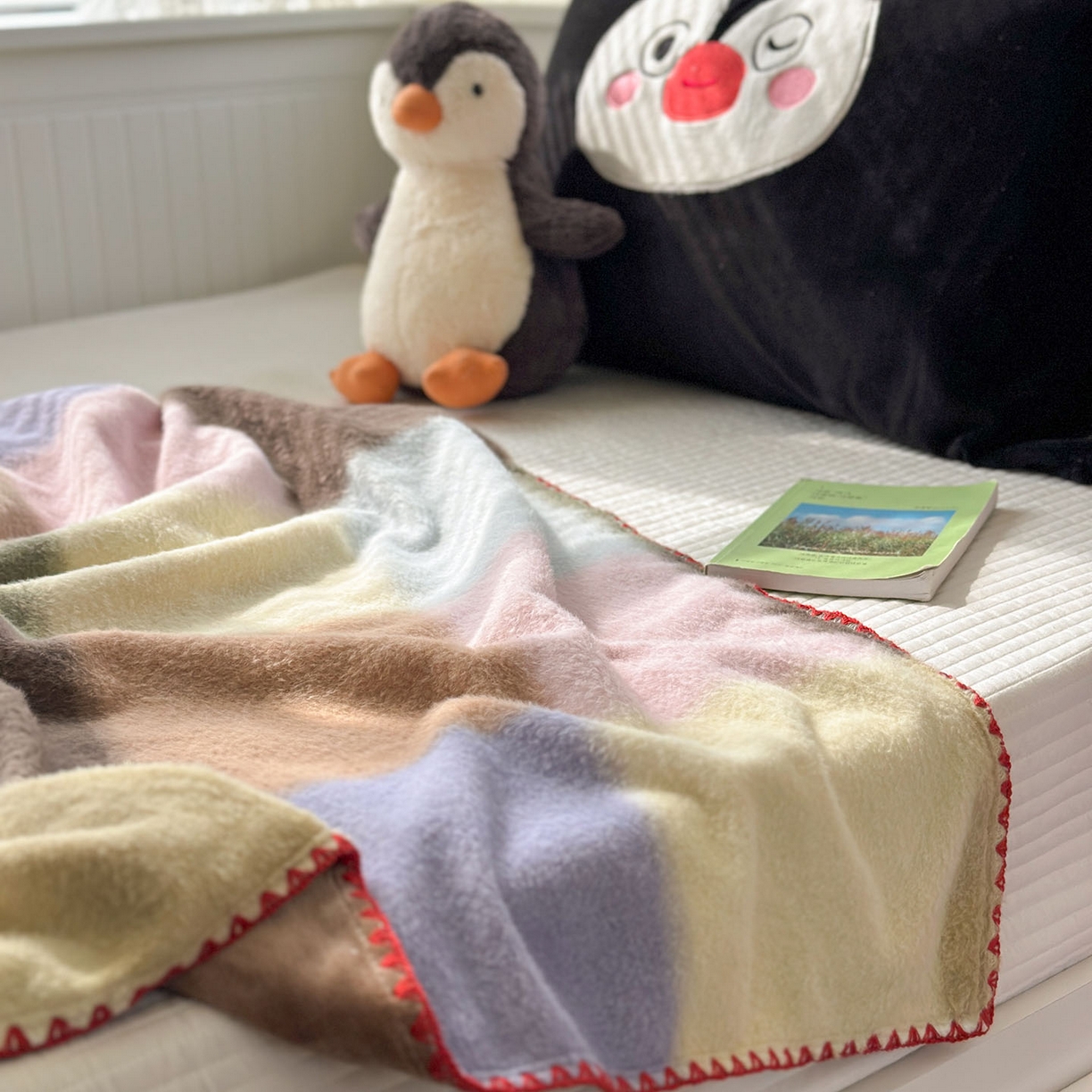 91家纺网 家纺一手货源 找家纺 柚子YOUTH 2025新款牛奶绒羊绒多功能毯毯子 糖心企鹅