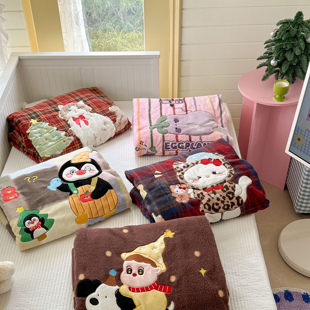 91家纺网 家纺一手货源 找家纺 柚子YOUTH 2025新款牛奶绒羊绒多功能毯毯子 组合