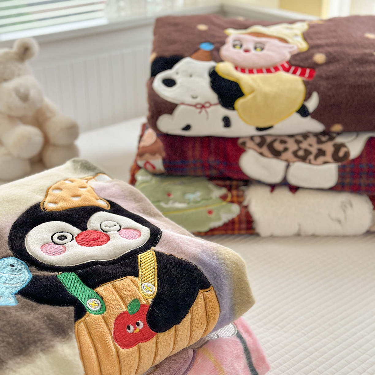 91家纺网 家纺一手货源 找家纺 柚子YOUTH 2025新款牛奶绒羊绒多功能毯毯子 组合