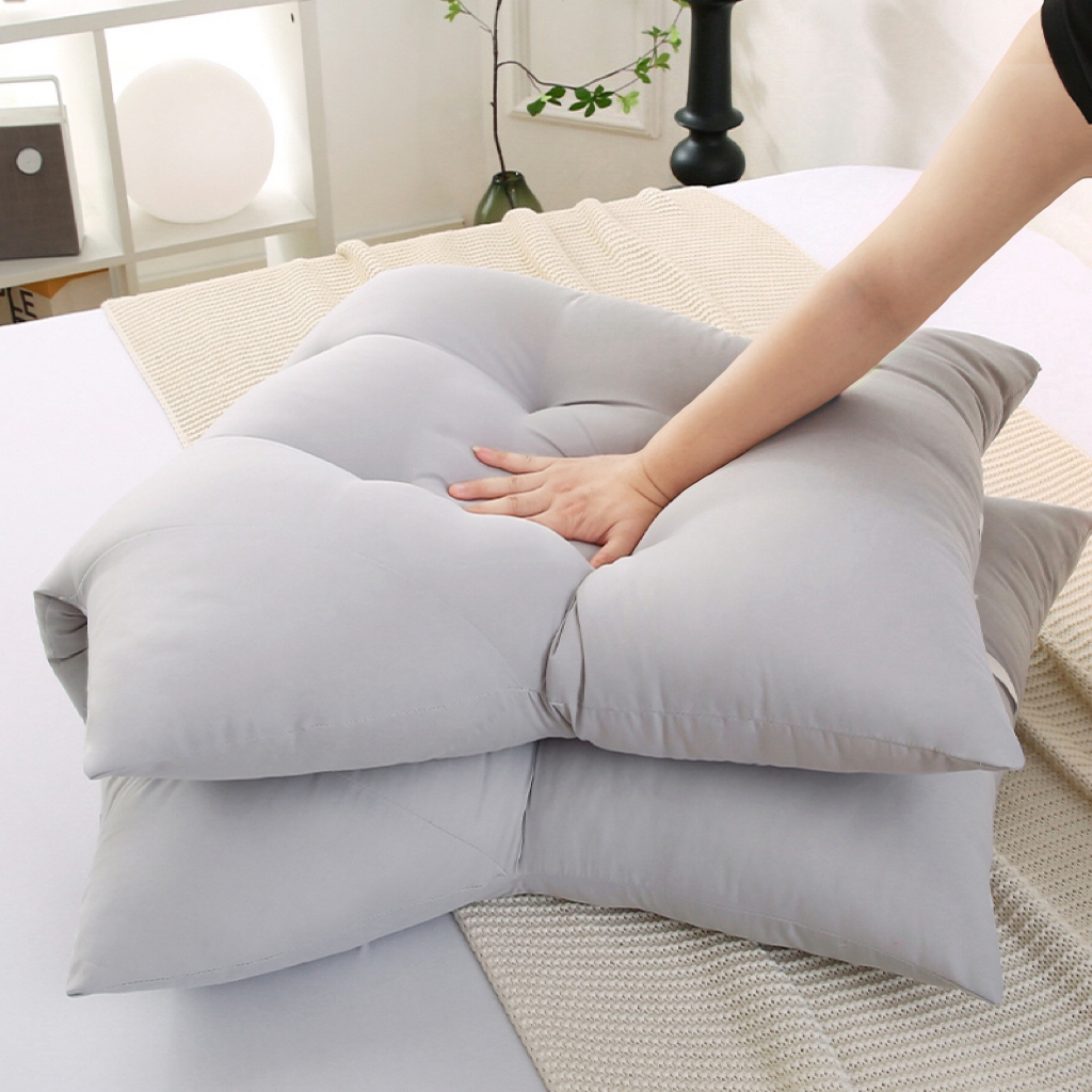 91家纺网 家纺一手货源 找家纺 碧尔家居 2025新款简约猫长条机械钉扣水洗棉床头靠枕 银灰