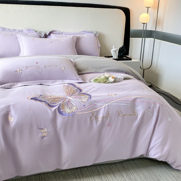 91家纺网 家纺一手货源 找家纺 （总）桃园 新款纯棉全棉长绒棉磨毛不掉毛四件套高端礼盒-蝶町系列（包含买家秀）