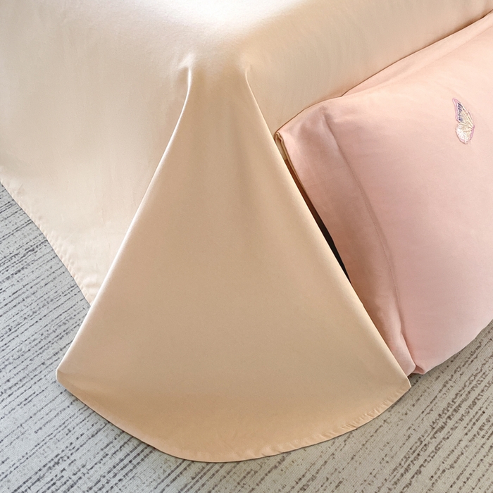 91家纺网 家纺一手货源 找家纺 桃园 新款纯棉全棉长绒棉磨毛不掉毛四件套高端礼盒-蝶町系列（包含买家秀） 轻奢粉